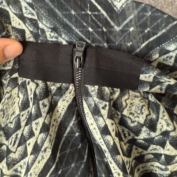 Alice & Olivia Womens Layered Maxi Skirt Ruffle Black/Ivory Geometric Pattern - Picture 6 of 10